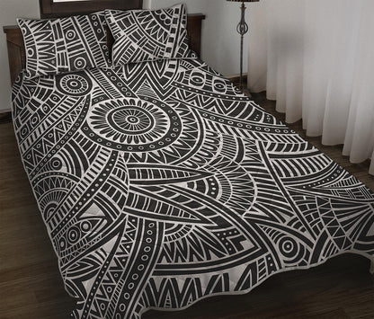Hawaii Polynesian Tribal Print Quilt Bed Set