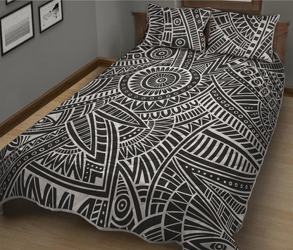 Hawaii Polynesian Tribal Print Quilt Bed Set