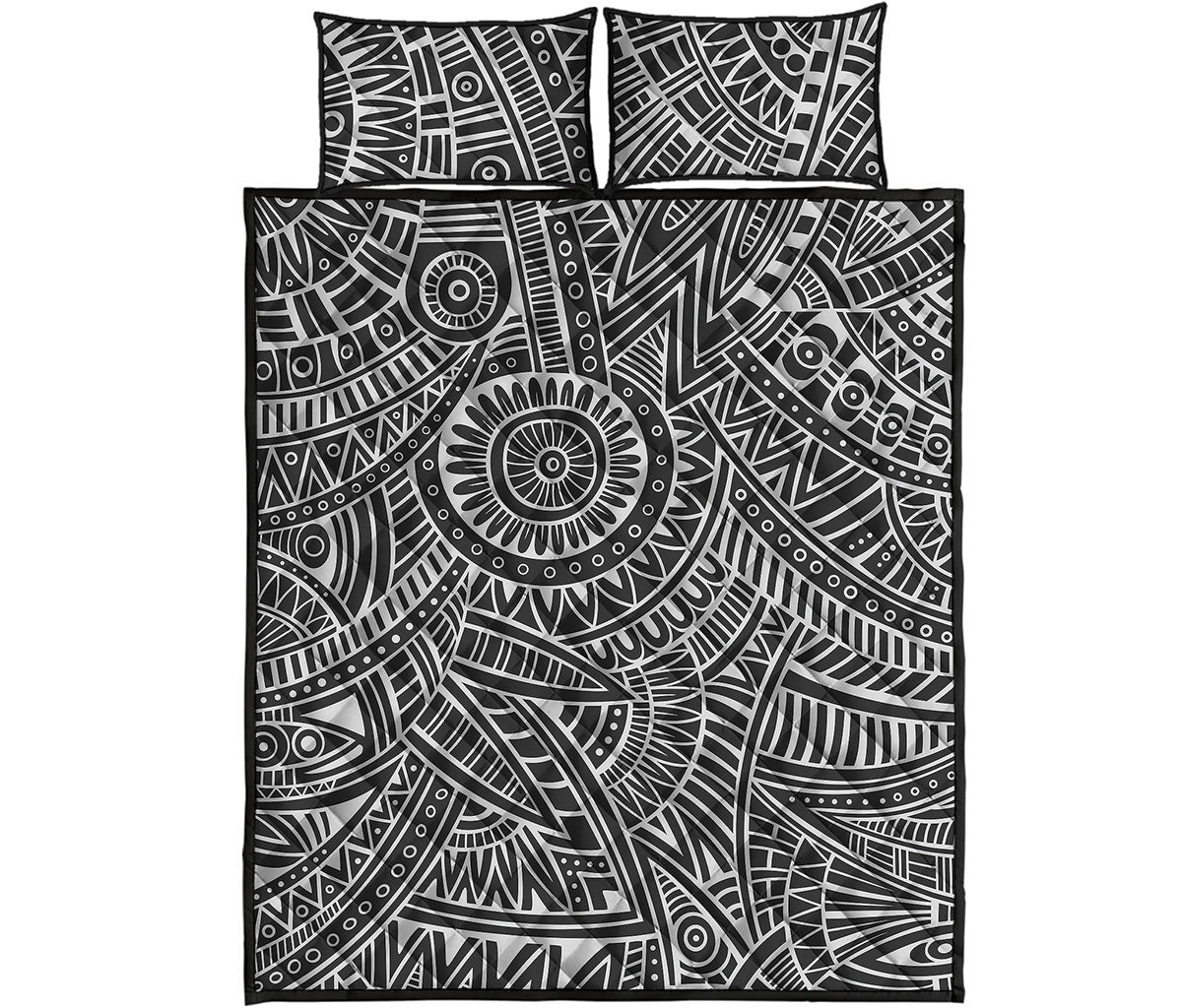 Hawaii Polynesian Tribal Print Quilt Bed Set