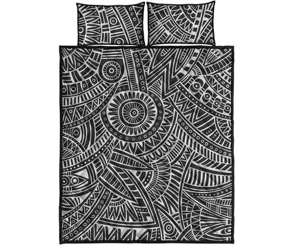 Hawaii Polynesian Tribal Print Quilt Bed Set