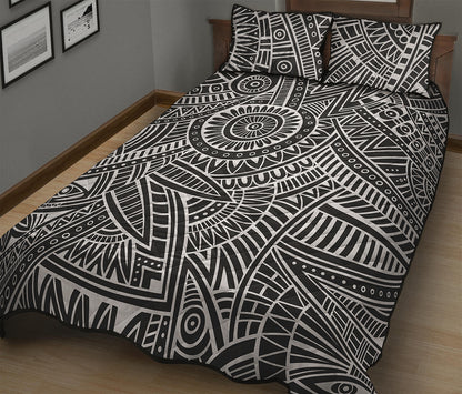 Hawaii Polynesian Tribal Print Quilt Bed Set