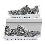 Hawaii Polynesian Tribal Print White Sneakers