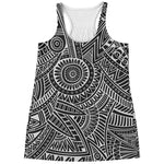 Hawaii Polynesian Tribal Print Women's Racerback Tank Top