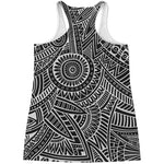 Hawaii Polynesian Tribal Print Women's Racerback Tank Top