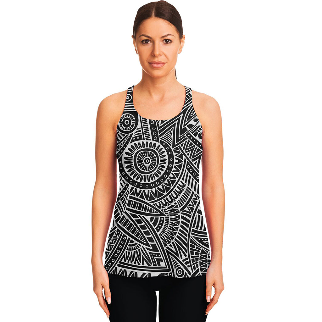 Hawaii Polynesian Tribal Print Women's Racerback Tank Top
