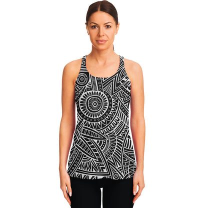 Hawaii Polynesian Tribal Print Women's Racerback Tank Top