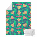 Hawaii Tropical Paradise Pattern Print Blanket