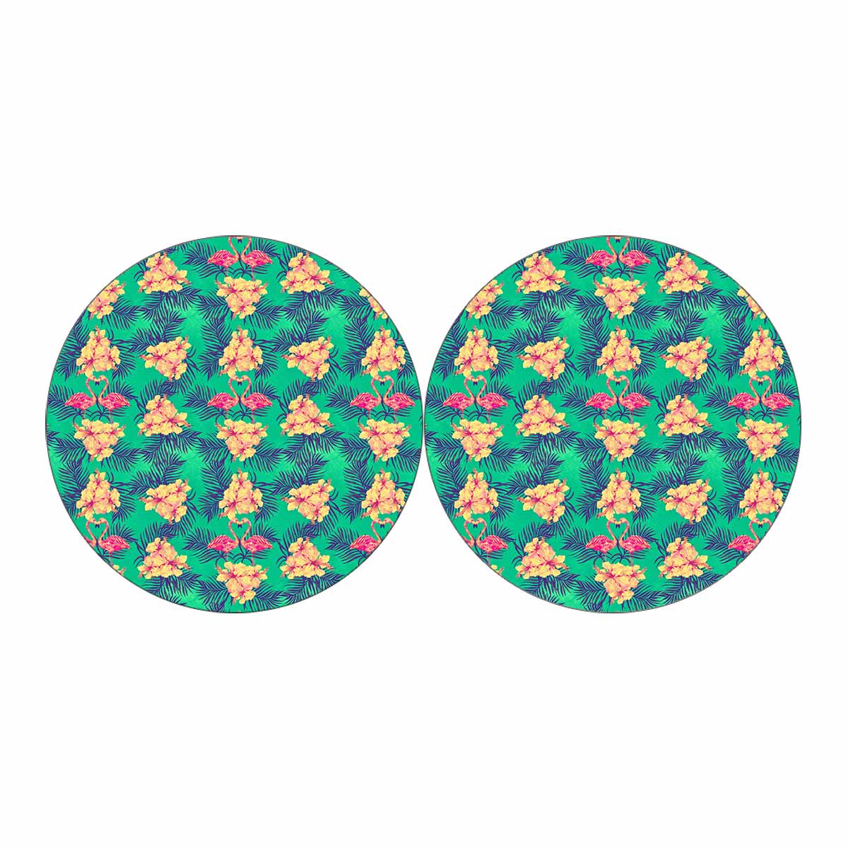 Hawaii Tropical Paradise Pattern Print Car Coasters