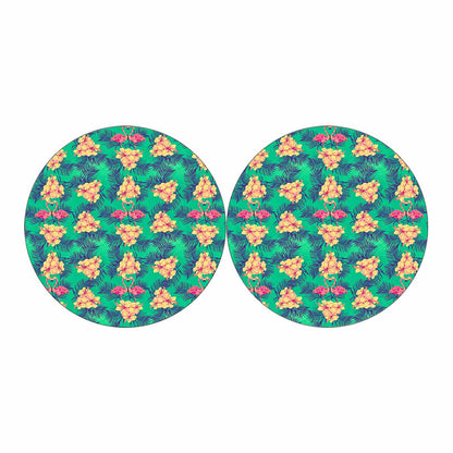 Hawaii Tropical Paradise Pattern Print Car Coasters
