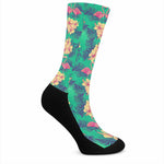 Hawaii Tropical Paradise Pattern Print Crew Socks