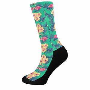 Hawaii Tropical Paradise Pattern Print Crew Socks