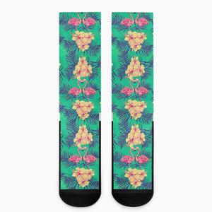 Hawaii Tropical Paradise Pattern Print Crew Socks