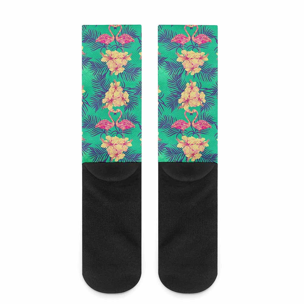 Hawaii Tropical Paradise Pattern Print Crew Socks