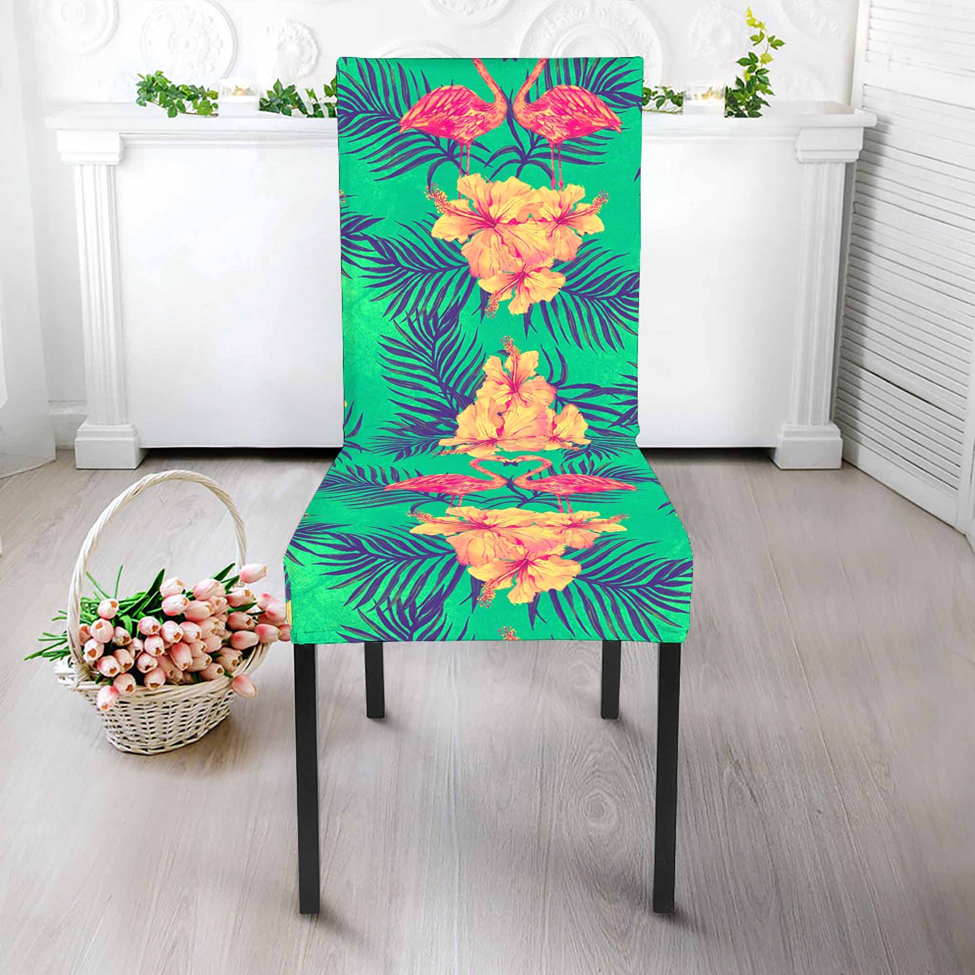 Hawaii Tropical Paradise Pattern Print Dining Chair Slipcover
