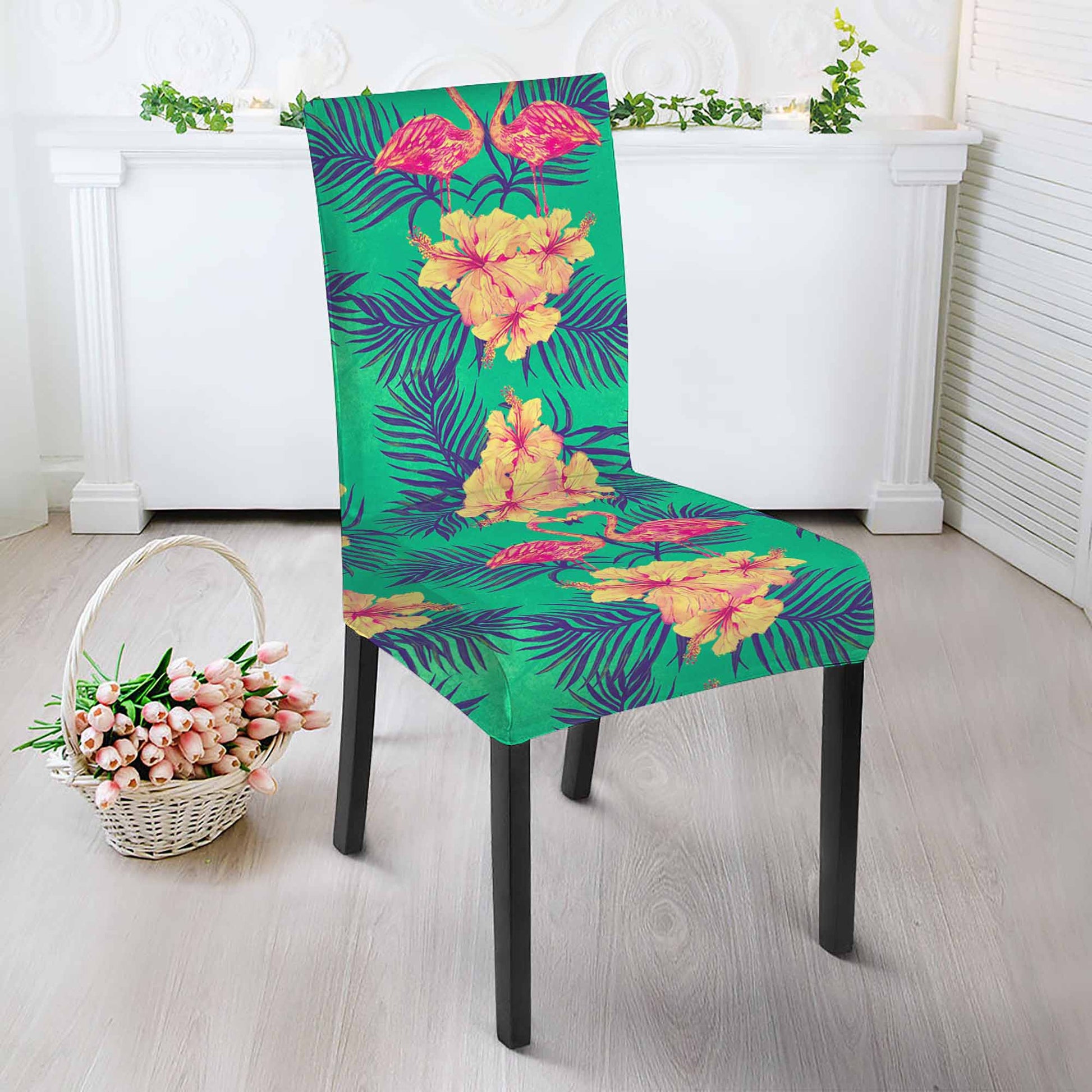 Hawaii Tropical Paradise Pattern Print Dining Chair Slipcover