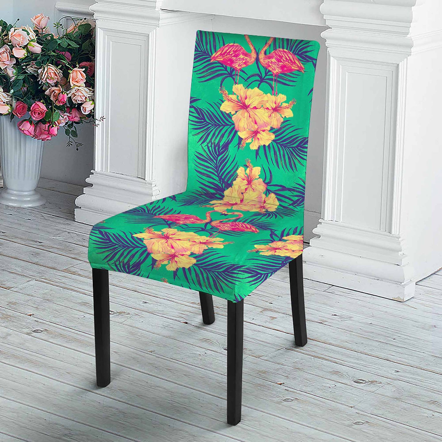 Hawaii Tropical Paradise Pattern Print Dining Chair Slipcover