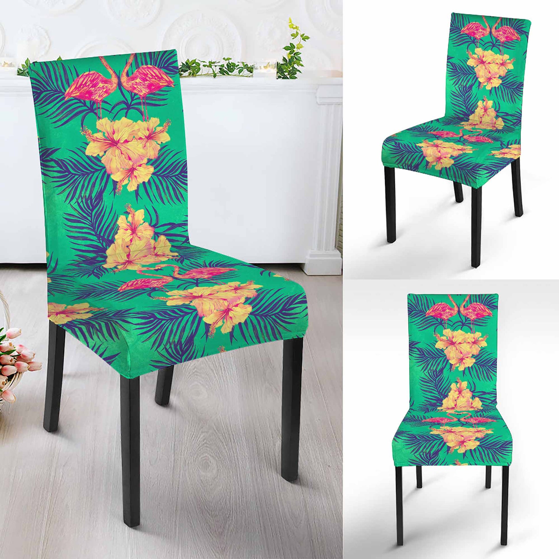 Hawaii Tropical Paradise Pattern Print Dining Chair Slipcover