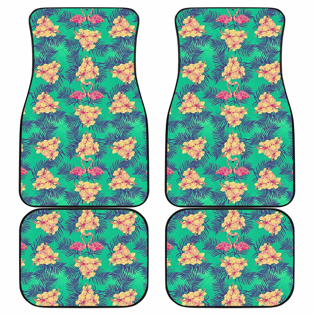 Hawaii Tropical Paradise Pattern Print Front and Back Car Floor Mats