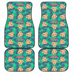 Hawaii Tropical Paradise Pattern Print Front and Back Car Floor Mats