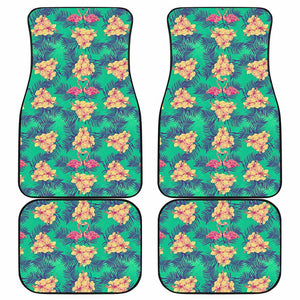 Hawaii Tropical Paradise Pattern Print Front and Back Car Floor Mats