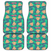 Hawaii Tropical Paradise Pattern Print Front and Back Car Floor Mats