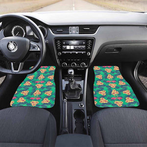 Hawaii Tropical Paradise Pattern Print Front and Back Car Floor Mats