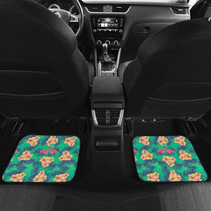 Hawaii Tropical Paradise Pattern Print Front and Back Car Floor Mats