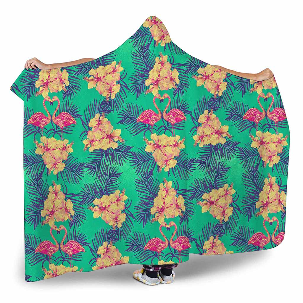 Hawaii Tropical Paradise Pattern Print Hooded Blanket