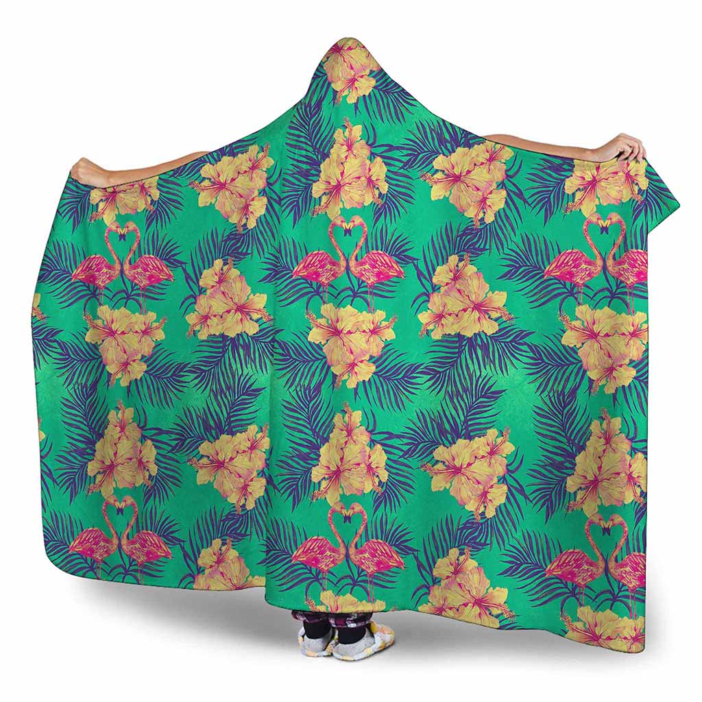 Hawaii Tropical Paradise Pattern Print Hooded Blanket