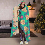 Hawaii Tropical Paradise Pattern Print Hooded Blanket