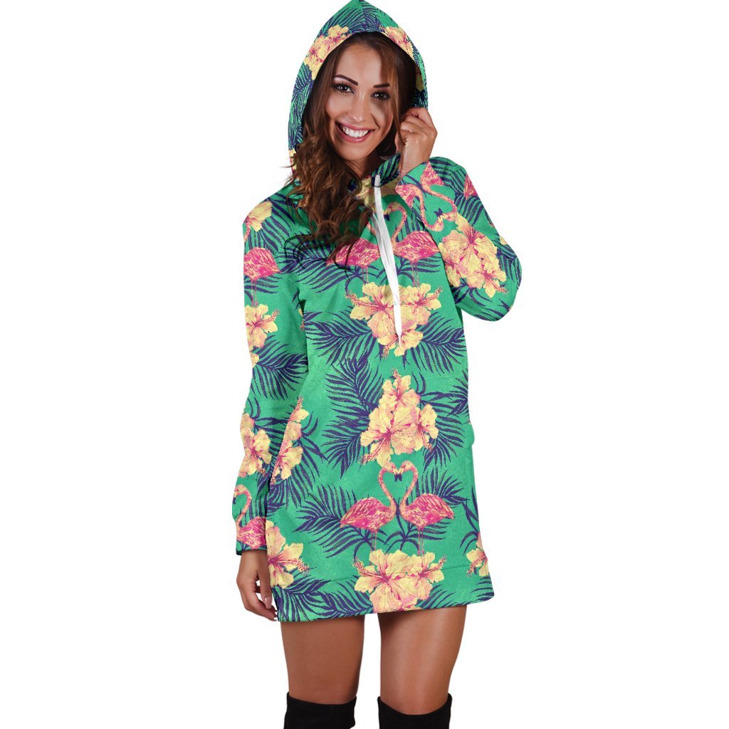 Hawaii Tropical Paradise Pattern Print Hoodie Dress GearFrost