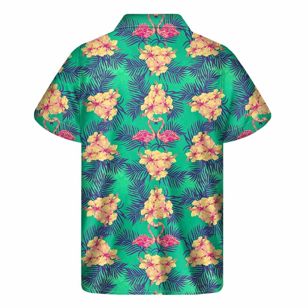 Hawaii Tropical Paradise Pattern Print Men's Short Sleeve Shirt