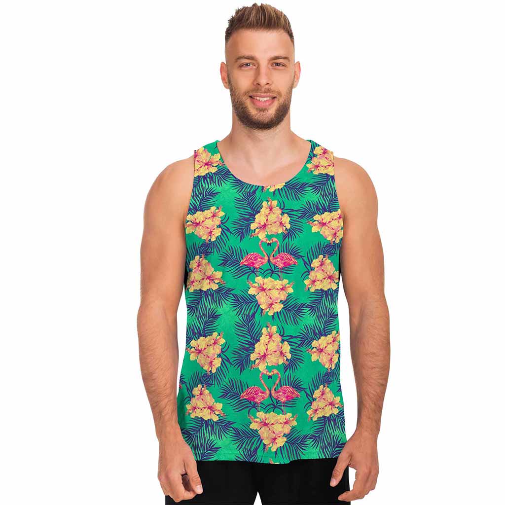 Hawaii Tropical Paradise Pattern Print Men's Tank Top