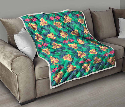 Hawaii Tropical Paradise Pattern Print Quilt