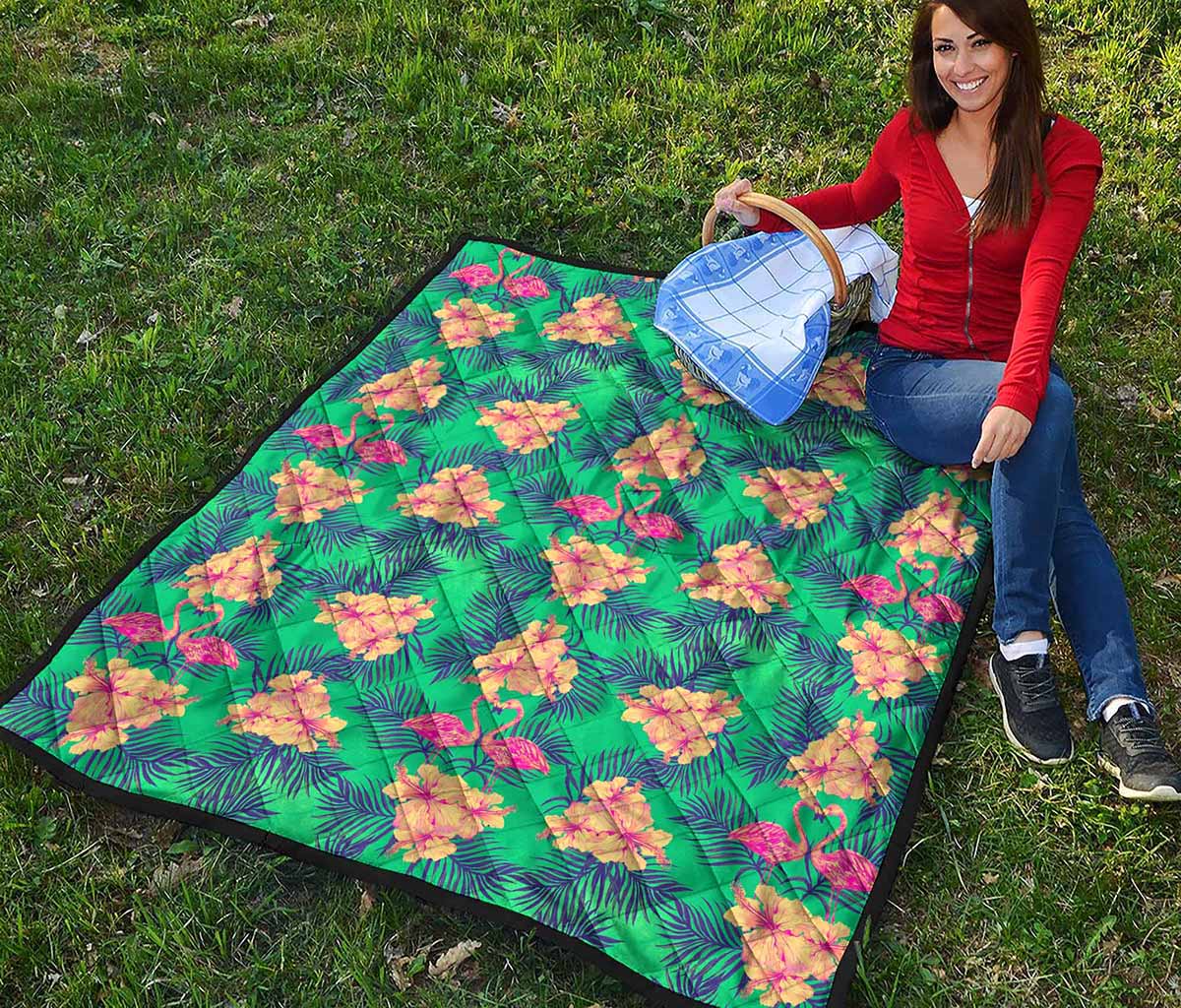 Hawaii Tropical Paradise Pattern Print Quilt