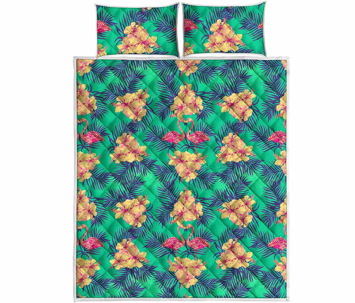 Hawaii Tropical Paradise Pattern Print Quilt Bed Set