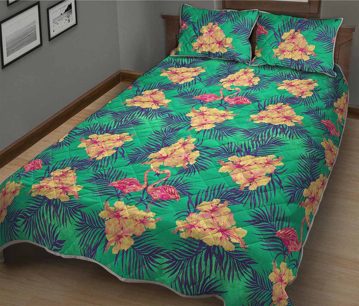 Hawaii Tropical Paradise Pattern Print Quilt Bed Set