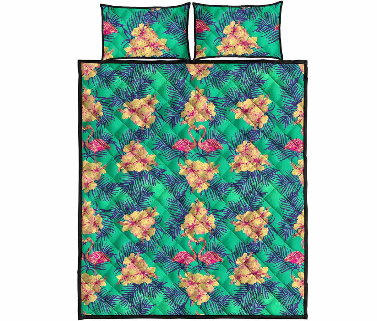 Hawaii Tropical Paradise Pattern Print Quilt Bed Set