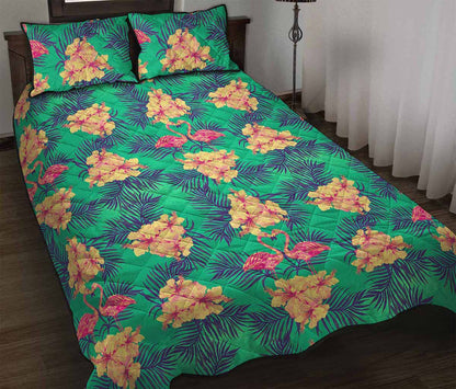 Hawaii Tropical Paradise Pattern Print Quilt Bed Set