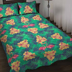 Hawaii Tropical Paradise Pattern Print Quilt Bed Set