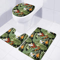 Hawaii Tropical Plants Pattern Print 3 Piece Bath Mat Set