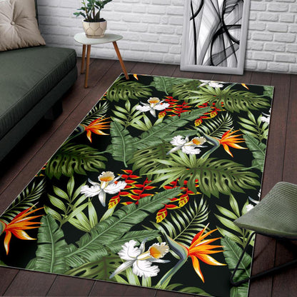 Hawaii Tropical Plants Pattern Print Area Rug GearFrost
