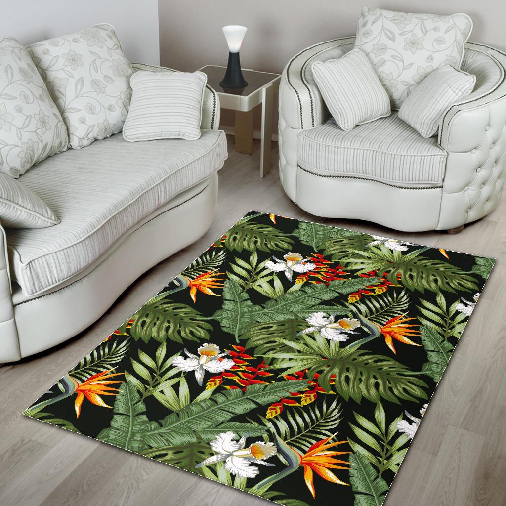 Hawaii Tropical Plants Pattern Print Area Rug GearFrost