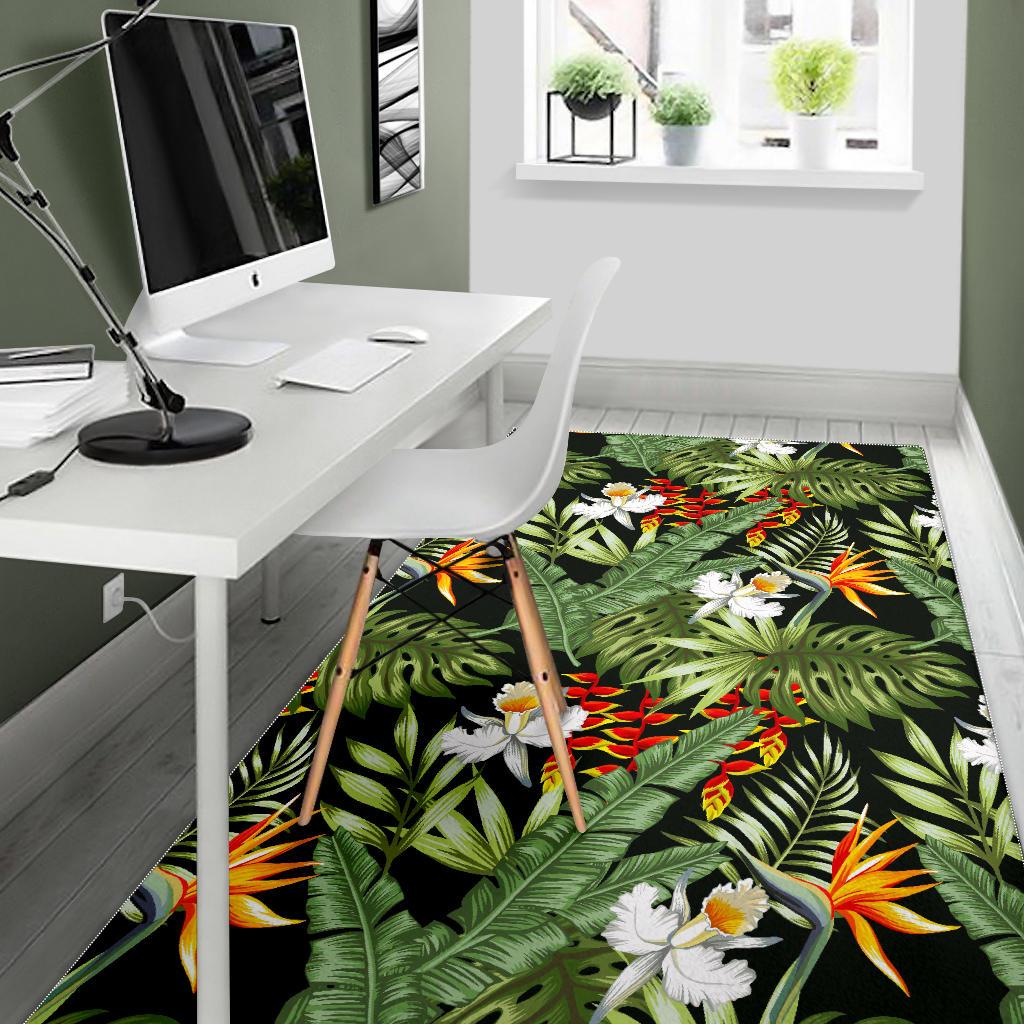 Hawaii Tropical Plants Pattern Print Area Rug GearFrost