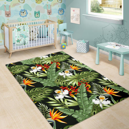 Hawaii Tropical Plants Pattern Print Area Rug GearFrost