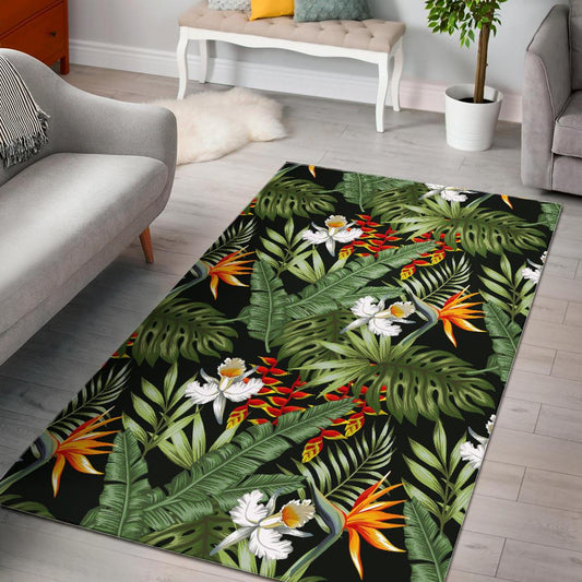 Hawaii Tropical Plants Pattern Print Area Rug GearFrost