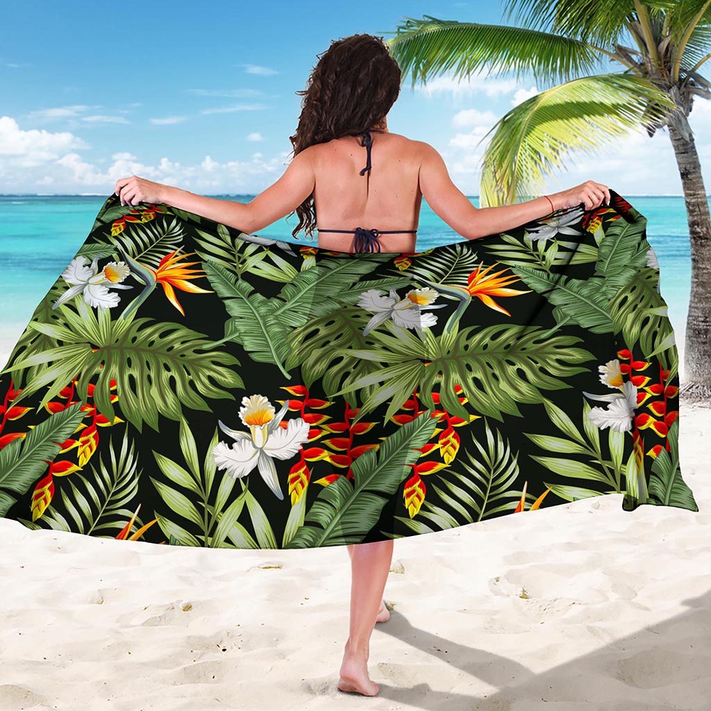 Hawaii Tropical Plants Pattern Print Beach Sarong Wrap