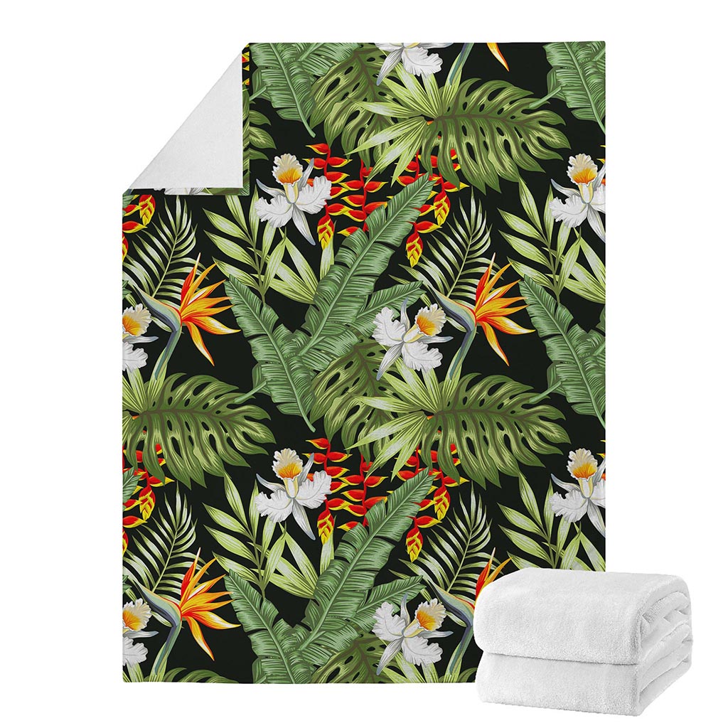 Hawaii Tropical Plants Pattern Print Blanket