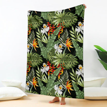 Hawaii Tropical Plants Pattern Print Blanket