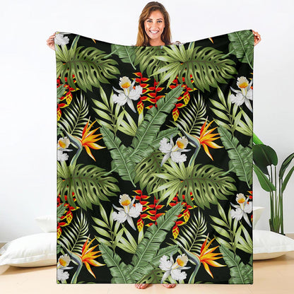 Hawaii Tropical Plants Pattern Print Blanket